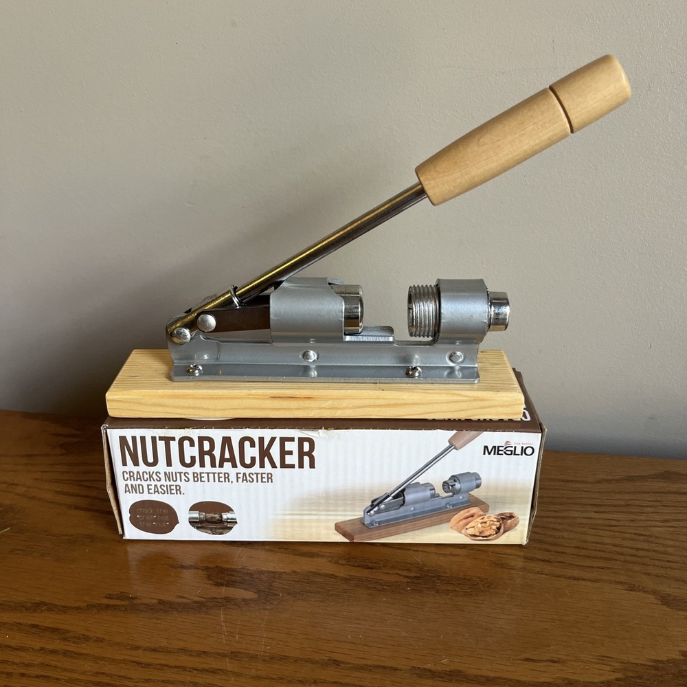 Meglio Manual Nutcracker New Open Box 9"x2" Base 14" Total Steel 0898